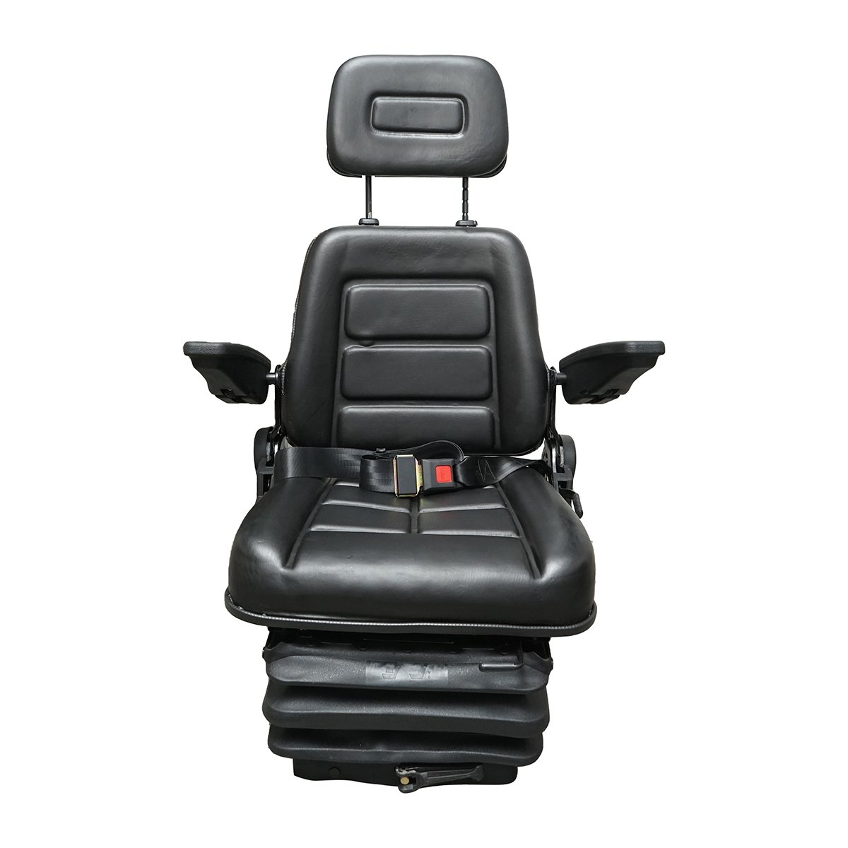 Scaun universal reglabil pe inaltime si greutate 50-130Kg, cotiere si spatar rabatabil 40-80° pentru tractor, utilaje agricole, industriale, stivuitor